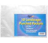 3X Tiger A3 landscape punched pockets 80 micron top opening x 10