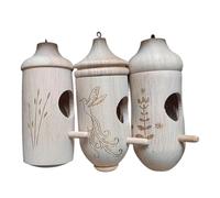 3X Traditional Wooden Hummingbird Nests with Sturdy Ropes for Simple Installation in Any Garden Friendly Birdhouse