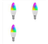 3X Tuya E14 Smart Bulb Dimmable Five-Way Spiral Candle Bulb WiFi RGB Bulb Remote Control and Voice Control 9W