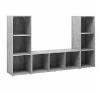 vidaXL TV Cabinet Set Wall-mounted 3 pcs Black Oak 37 x 35 x 107.5 cm