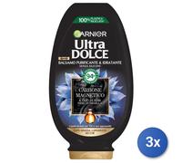 3x Ultradolce Garnier Conditioner 200 Ml. Magnetic Charcoal Made In Italy