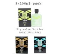 3X UMBRO EAU DE TOILETTE, ICE,ACTION & ENERGY pack Of 3x100ml