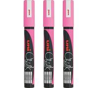 Uni-Ball PWE-5M Liquid Chalk Marker Pen - 1.8-2.5mm Bullet Tip - Fluorescent Pink Ink - Single