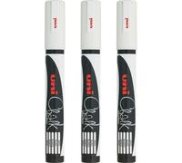 3x Uni Chalk Marker Pen PWE-5M Bullet Tip Art Blackboard Pen 8 Colours Available