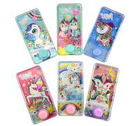 3x Unicorn Handheld Water Ring Toss Game 14cm, Retro Aqua Toy Console for Kids, Stress Relief Travel Game, Classic Party Favour, Fun Stocking Stuffer Gift for Boys & Girls