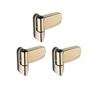 3X Upvc Double Glazing Door Flag Hinges - Fully Adjustable 85mm X 89mm For Composite Door Hinge (Gold)
