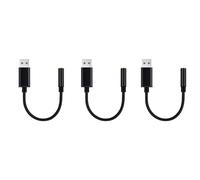 3X USB to 3.5mm Headphone Jack Audio Adapter,External Stereo Sound Card for PC, Laptop,for ,for (0.6 Feet,Black)
