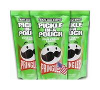 3x Van Holten's Pickle in a Pouch 3 Pack | Hot Mama, Big Papa, Garlic Joe, Sour Sis | American Pickles (PRINGLE Sour Cream & Onion)