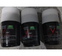 3x Vichy Homme Extreme Anti-Perspirant Roll-On 72H 50ml