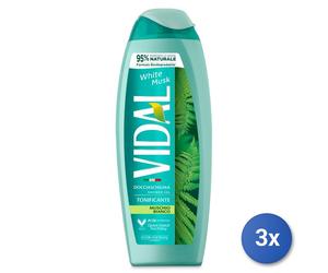 3X Vidal Shower 250 Ml. White Musk Made In Italy