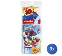 3x Vileda Accessory for Washing Cloth Lavatutto for Mop Multicolor