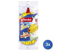 3X Vileda Supermocio Soft Red, Yellow