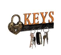 3x Wall Mounted Cast Iron Hooks Rack Vintage Design Organiser Storage Key Holder