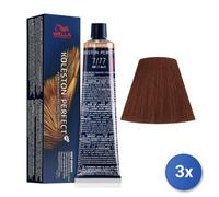 3x Wella Koleston Perfect 7/77 60Ml Hair Color