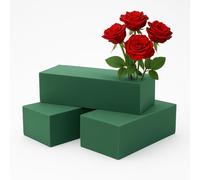 3x Wet Brick Floral Foam block - 23x11x7cm Large Florist foam for fresh flowers, Perfect Sponge flower foam Blocks for Weddings and Funeral Arrangements, Best fo.am bricks for Indoor and Outdoor