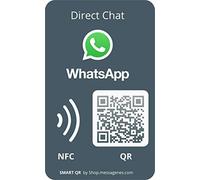 3X Whatsapp Sticker for Your Business | MultiAccess with QR and NFC | Multilanguage Premium Materials Long Lasting | to Install in Window, Showcase Counter of Your Store