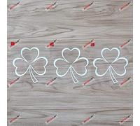 3X White 10.2cm Shamrock Clover Decal Sticker Ireland Irish Car Vinyl Die Cut Style c