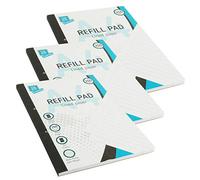 3X Wide Ruled A4 Refill Pads, Margined Lined Writing Ring Binder 200 Paper Sheets for School, Office Etc