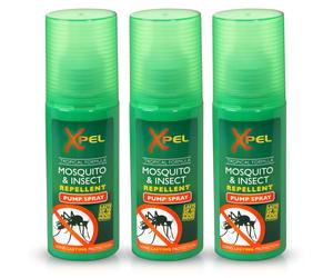 3x Xpel Mosquito & Insect Repellent Tropical Formula Pump Spray 120ml