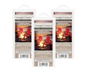 3X Yankee Candle Home Inspiration - Fragranced Wax Melts - Campfire Stories - 3x75g (225g)