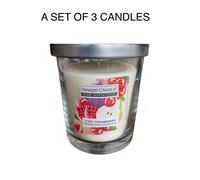 3x Yankee Candle Tumbler Glass Scented Home Room Fragrance Iced Cranberry 200g