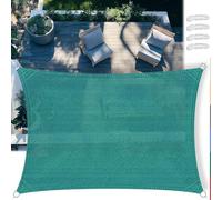 3x1 Sun Shade Net HDPE Fabric Water & Wind Resistant 90% UV Protection Includes Rope & Stable for Garden Balcony Patio - Green