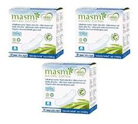3x10 Masmi Ultra Thin Night Pads with Wings Individually Wrapped Organic Cotton, Hypoallergenic, 100% Biodegradable, Perfume, Viscose, Rayon, Chlorine and Dioxin Free