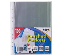 3X100 x Extra Strong A4 Plastic Wallets Premium 90 Micron + Glass Clear Poly Pockets Files