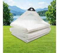 3X10m Clear Heavy-Duty Waterproof Leno Tarpaulin 240GSM Reinforced | With Rubber Corners | UV-Resistant Multipurpose Cover for Garden, Greenhouse, Furniture, Shed & Camping Groundsheet