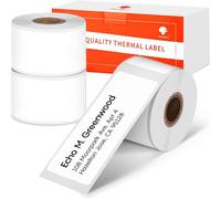 [3x130 pcs] Phomemo Address Labels, 25x67mm M110 M108 M100 M221 M120 M200 Label, White, 130 Labels/Roll, 3 Rolls