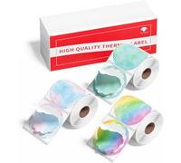 [3x140 pcs] Phomemo Labels Round Series, 2''(50mm diam) 3 Colors, Petal, M110 M108 M100 M221 M250 M108 Labels, 140 pcs/Roll, 3 Rolls, All-Purpose Adhesive Thermal Phomemo Original