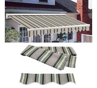 3x2.5m Multi-Stripe Manual ning Retractable Patio e Canopy Replacement Top Fabric for Garden Sune for Outdoor Tent Cover Perfect for Gardens & Terraces