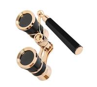 3x25 Metal Mini Binoculars with High Definition, Foldable Handle, Exquisite Gold Plated Design, for Travel, Bird Watching, and Opera Shows (Black)