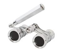 , 3X25 Opera Glasses Binoculars Metal Body with Chain/Handle Optical Lens Theater Telescope Retro Design Women Girls Gift