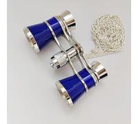3x25 Opera Glasses, Vintage Theater Binoculars with Handle & Chain, Compact Mini Binoculars for Women & Men, Perfect for Opera, Concerts, Broadway, Cinema(Azure2)