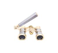 3x25 Opera Glasses, Vintage Theater Binoculars with Handle & Chain, Compact Mini Binoculars for Women & Men, Perfect for Opera, Concerts, Broadway, Cinema(Silver-gray1)