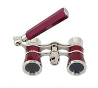 3x25 Opera Glasses, Vintage Theater Binoculars with Handle & Chain, Compact Mini Binoculars for Women & Men, Perfect for Opera, Concerts, Broadway, Cinema(Red2)