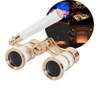 3x25 Opera Glasses with Handle & Chain, Vintage Theater Binoculars - Compact & Lightweight, The Ultimate Mini Binoculars for Opera, Concerts, Broadway & Cinema(Pearl2)