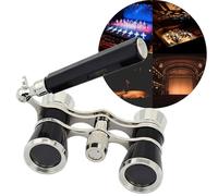3x25 Opera Glasses with Handle & Chain, Vintage Theater Binoculars - Compact & Lightweight, The Ultimate Mini Binoculars for Opera, Concerts, Broadway & Cinema(Black1)