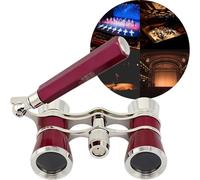 3x25 Opera Glasses with Handle & Chain, Vintage Theater Binoculars - Compact & Lightweight, The Ultimate Mini Binoculars for Opera, Concerts, Broadway & Cinema(Red1)