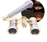 3x25 Opera Glasses with Handle & Chain, Vintage Theater Binoculars - Compact & Lightweight, The Ultimate Mini Binoculars for Opera, Concerts, Broadway & Cinema(Silver-gray2)