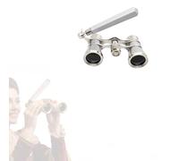 3x25 Opera Glasses with Handle & Chain | Vintage Theater & Horse Racing Binoculars | Compact & Lightweight for Opera, Concerts, Cosplay, Theme Parties | Collector's Decorative Piece(Silver-gray1)