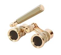 3X25 Portable Binocular Telescope Metal Opera Glasses Binoculars with Handle for Stage Concert Camping,for bird watching(Black) (Brown 1)