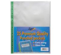 3X25 x Extra Strong A4 Plastic Wallets Premium + Glass Clear Poly Pockets Files by Tiger