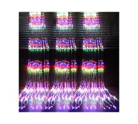 (3X2M, Colourful) 3X2M 3X3M LED Meteor Shower Rain Light Wedding Christmas Fairy Light Garland