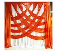 3x3.0M Ice Silk Transparent Wedding Backdrop Curtain Crossing Stage Background Drapery for Event Party Decoration Backdrop Curtain(White orange,H4xW6M)