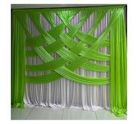3x3.0M Ice Silk Transparent Wedding Backdrop Curtain Crossing Stage Background Drapery for Event Party Decoration Backdrop Curtain(White green,H5xW5M)