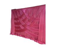 3x3.0M Ice Silk Transparent Wedding Backdrop Curtain Crossing Stage Background Drapery for Event Party Decoration Backdrop Curtain(Pink1,H3xW3.0M)