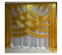 3x3.0M Ice Silk Transparent Wedding Backdrop Curtain Crossing Stage Background Drapery for Event Party Decoration Backdrop Curtain(White gold,H3xW6M)