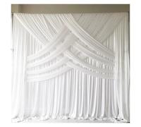 3x3.0M Ice Silk Transparent Wedding Backdrop Curtain Crossing Stage Background Drapery for Event Party Decoration Backdrop Curtain(White,H3xW6M)